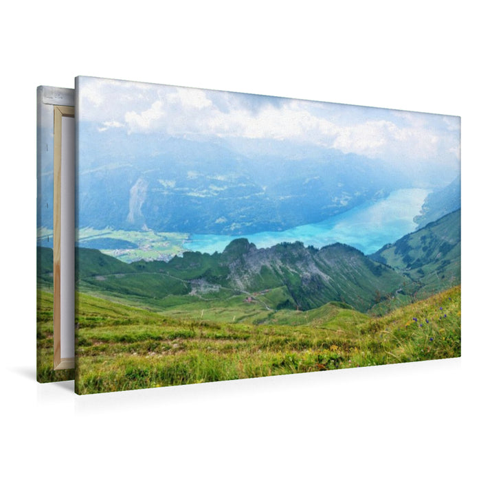 Premium Textil-Leinwand Seeblick am Brienzer Rothorn