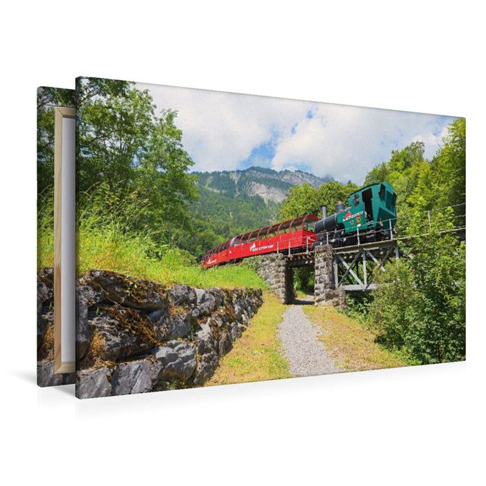 Premium Textil-Leinwand Brienzer Rothornbahn