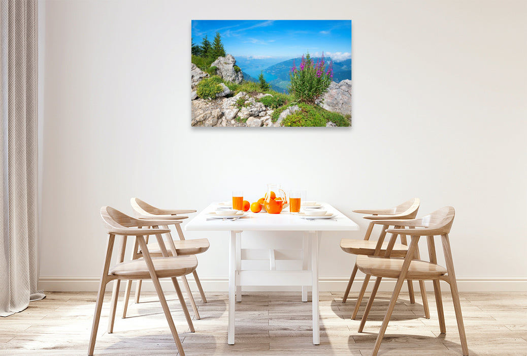 Premium Textil-Leinwand Thunerseeblick Schynige Platte