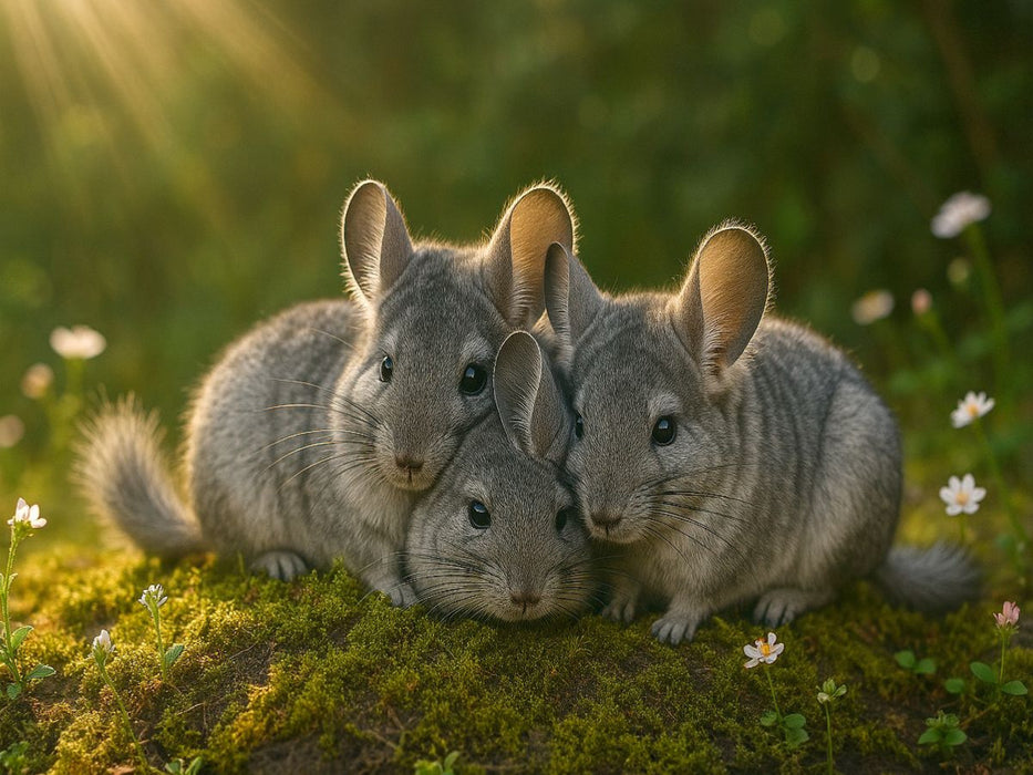 Kuschelstunde - drei Chinchillas - CALVENDO Foto-Puzzle'