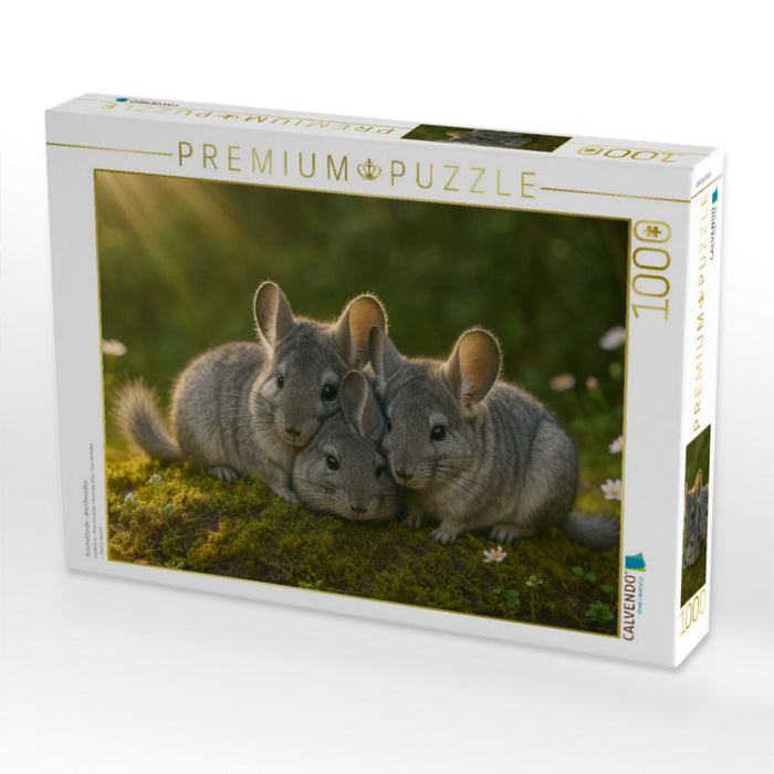 Kuschelstunde - drei Chinchillas - CALVENDO Foto-Puzzle'
