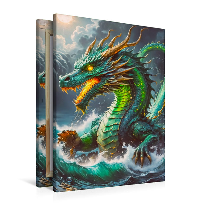 Premium Textil-Leinwand Ryujin, der Drachengott des Meeres