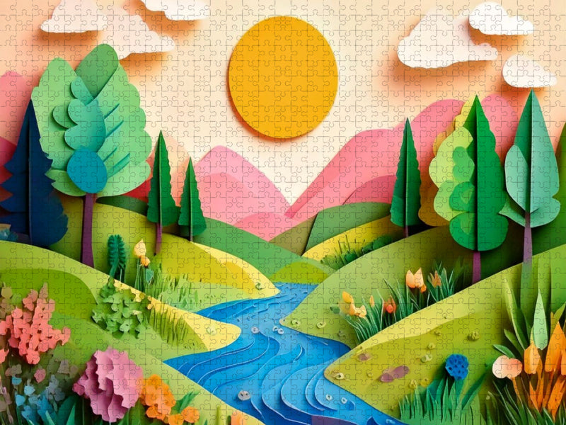 Juli: Abkühlung in der Sommerhitze bietet das kühle Wasser des kleinen Bachs. - CALVENDO Foto-Puzzle'