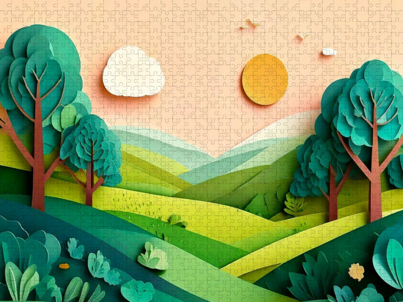 Juni: Wärme und Licht erfüllt das ganze Land, Schatten bieten vor allem die voll belaubten Bäume. - CALVENDO Foto-Puzzle'