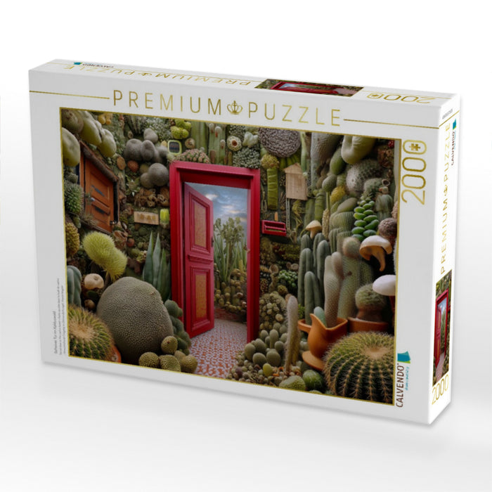 Geheime Tür im Kaktuswald - CALVENDO Foto-Puzzle'