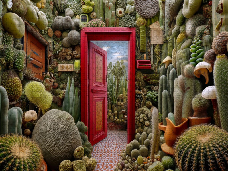 Geheime Tür im Kaktuswald - CALVENDO Foto-Puzzle'