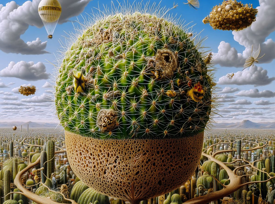 Kugelkaktus-City und Urban Jungle - CALVENDO Foto-Puzzle'