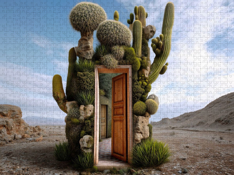 Tür auf ins Abenteuer im Wüstengarten - CALVENDO Foto-Puzzle'