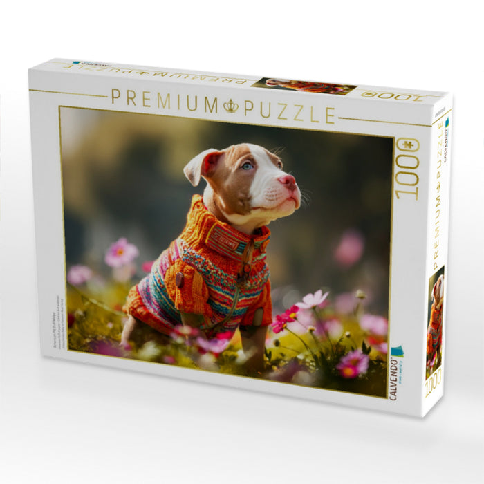American Pit Bull Welpe - CALVENDO Foto-Puzzle'