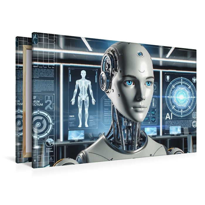 Premium Textil-Leinwand Die Zukunft beobachtet uns