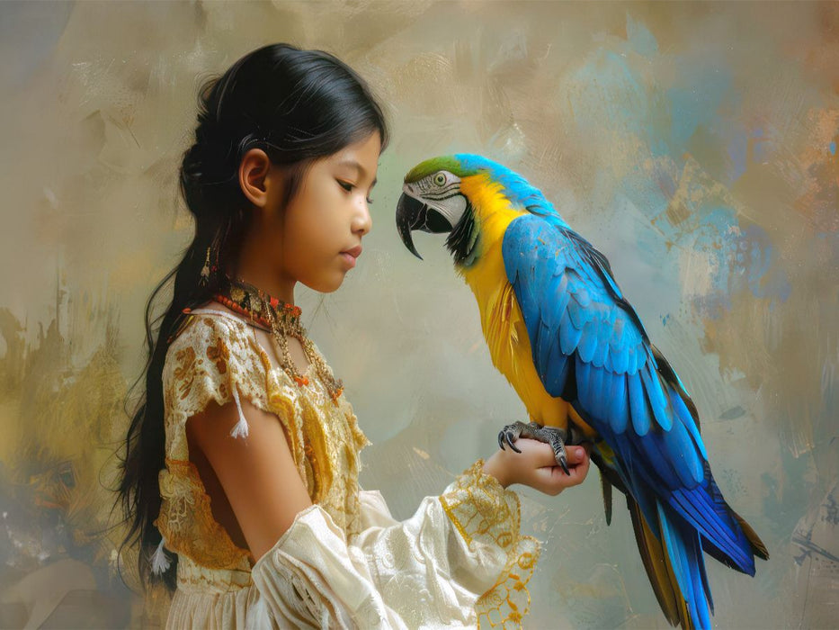 Die Liebe eines Kindes zu Tieren - CALVENDO Foto-Puzzle'