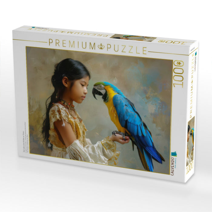 Die Liebe eines Kindes zu Tieren - CALVENDO Foto-Puzzle'