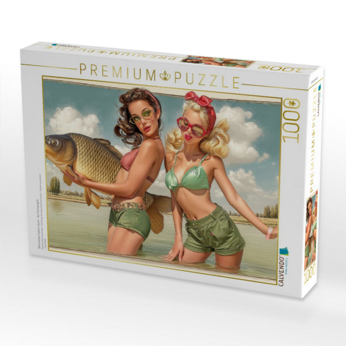 Diese beiden haben´s drauf - das Fischeangeln - CALVENDO Foto-Puzzle'