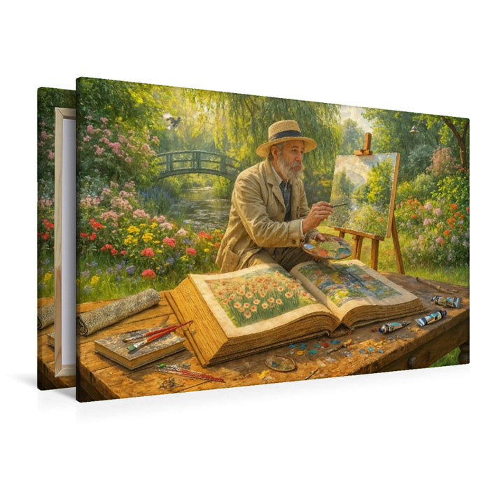 Premium Textil-Leinwand Farbenzauber Kunst zwischen Seiten