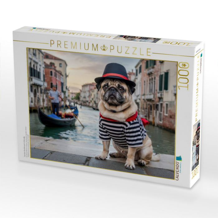 Gondel-Gentleman in Venedig - CALVENDO Foto-Puzzle'