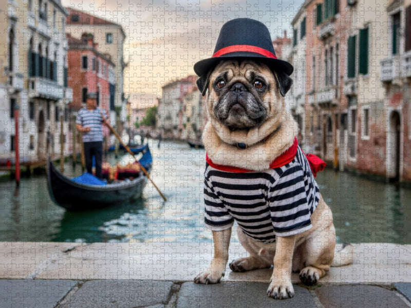 Gondel-Gentleman in Venedig - CALVENDO Foto-Puzzle'