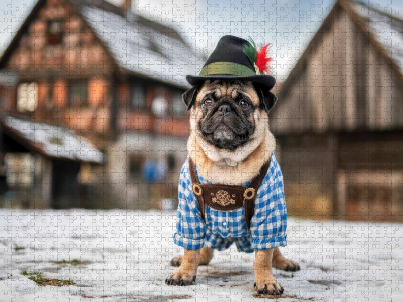 Ein Mops in Bayern - CALVENDO Foto-Puzzle'
