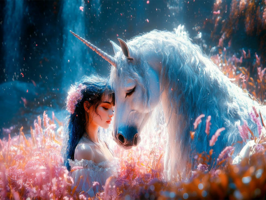 Das Mädchen und Ihr magisches Einhorn - CALVENDO Foto-Puzzle'