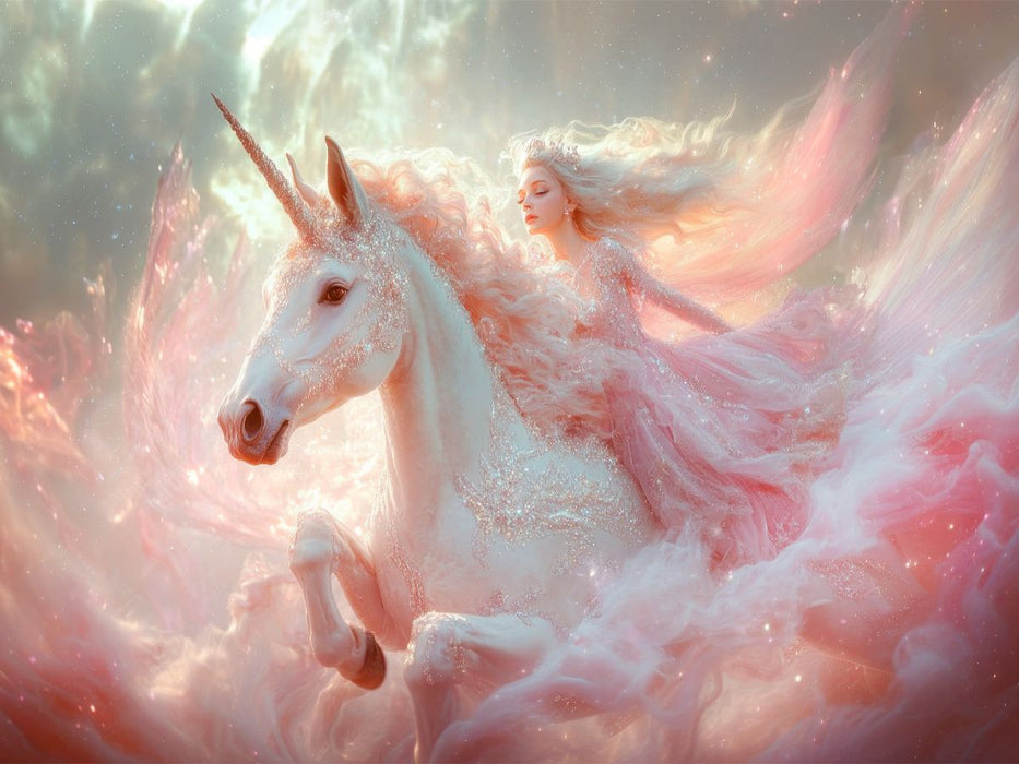 Die Prinzessin und Ihr fliegendes Einhorn - CALVENDO Foto-Puzzle'