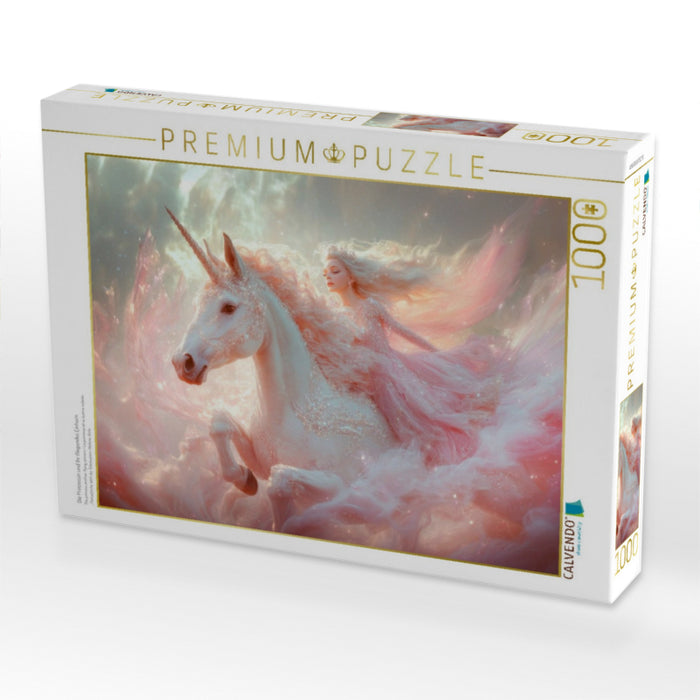 Die Prinzessin und Ihr fliegendes Einhorn - CALVENDO Foto-Puzzle'