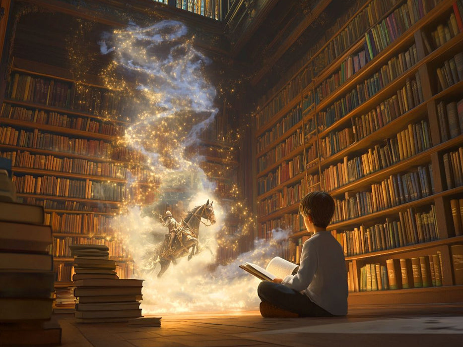 Helden der Kindheit - Junge liest ein Buch - CALVENDO Foto-Puzzle'