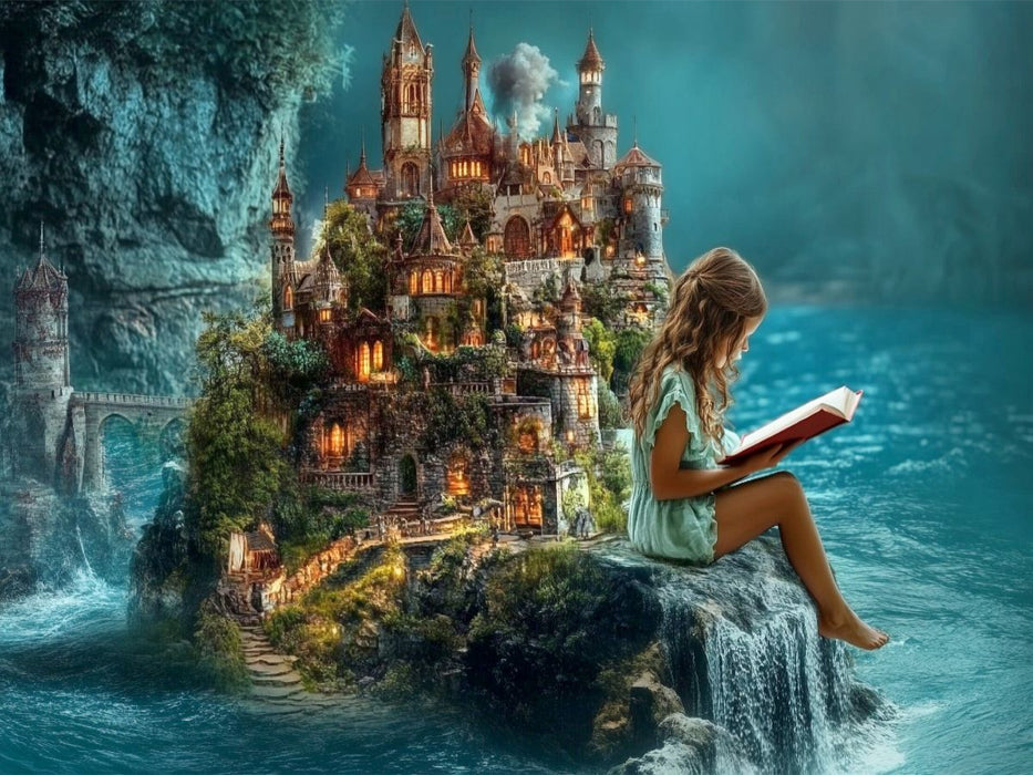 In kleinen Welten - Kind liest ein Buch - CALVENDO Foto-Puzzle'