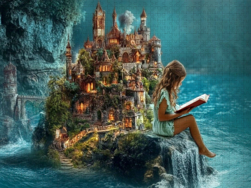 In kleinen Welten - Kind liest ein Buch - CALVENDO Foto-Puzzle'