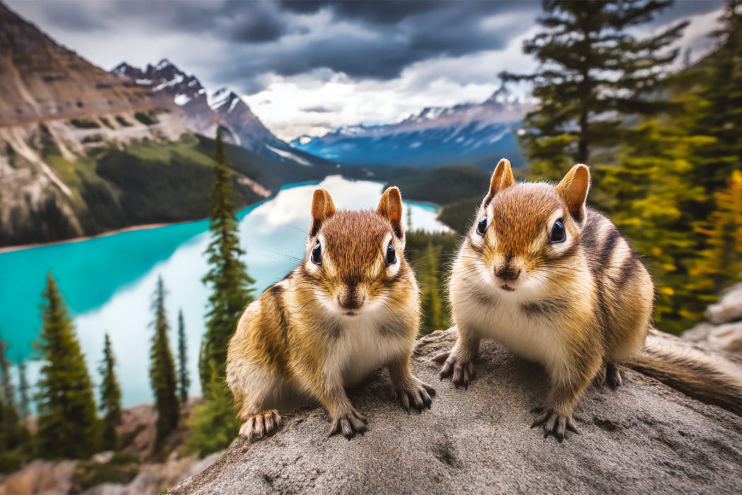 Premium Textil-Leinwand Pause mit Panorama