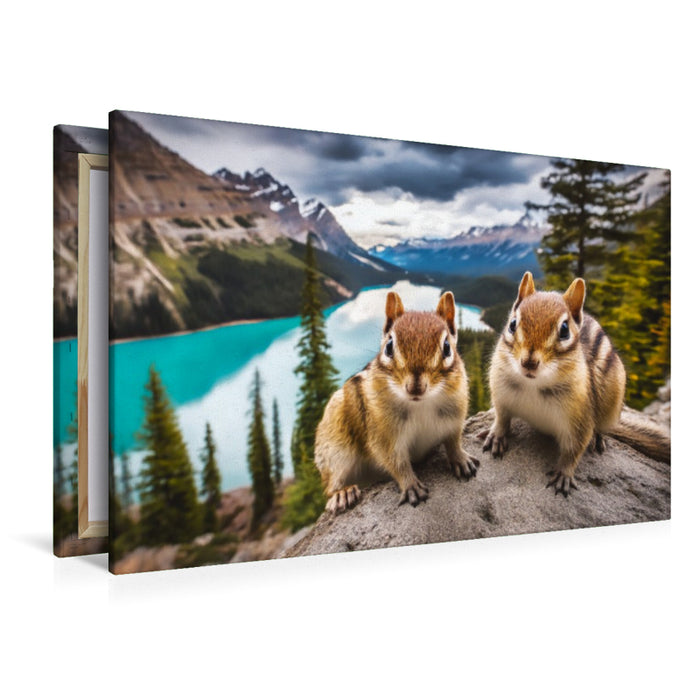 Premium Textil-Leinwand Pause mit Panorama