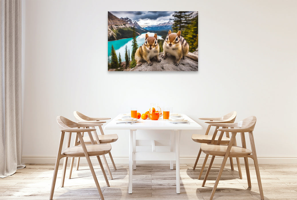 Premium Textil-Leinwand Pause mit Panorama