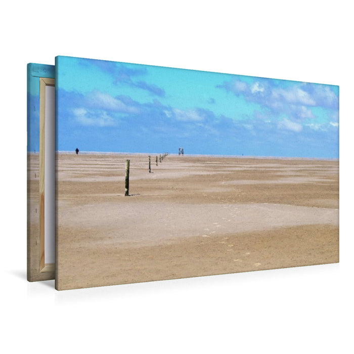 Premium Textil-Leinwand Wege im Sand – Westerhever Nordsee