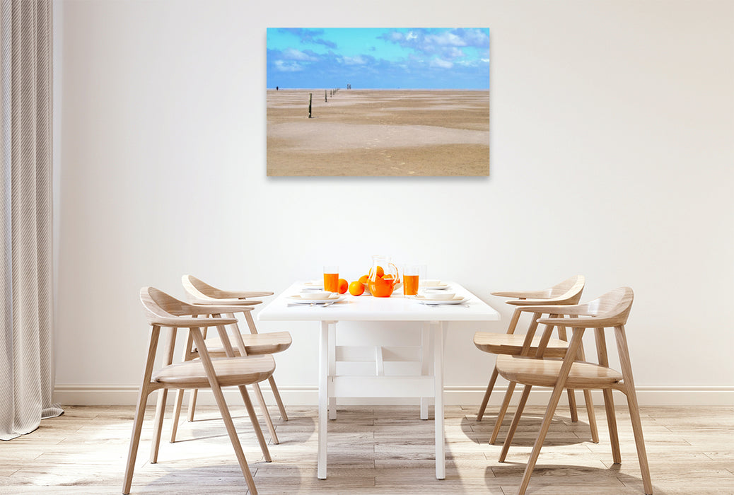 Premium Textil-Leinwand Wege im Sand – Westerhever Nordsee