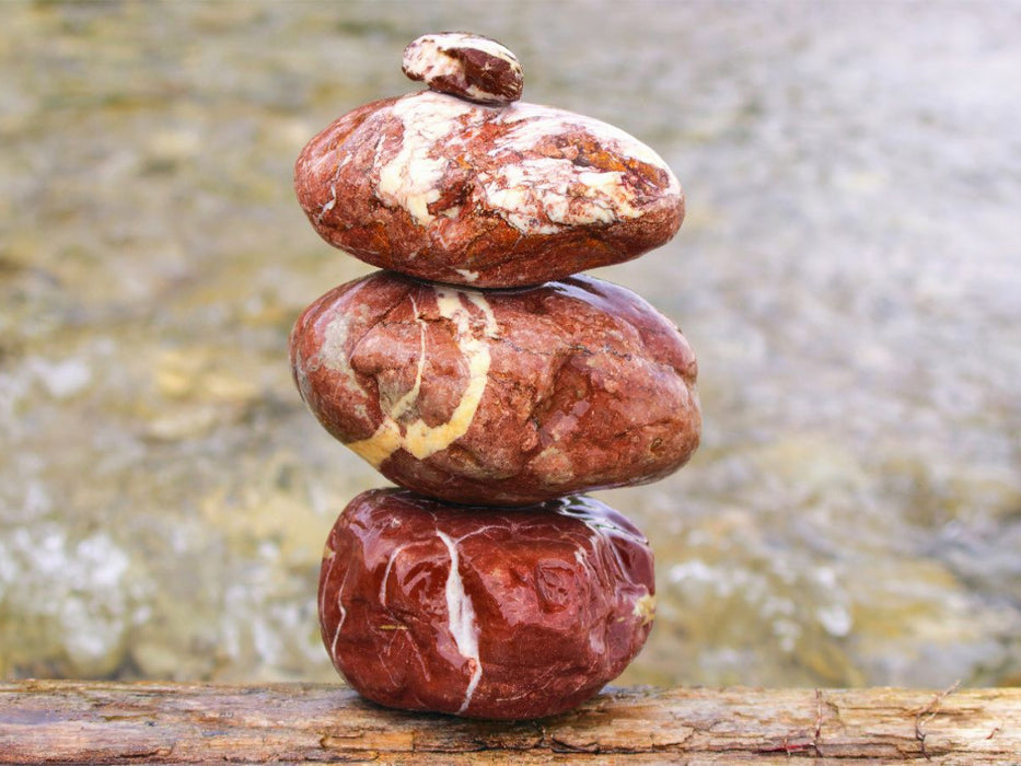 Balance am Fluss – Steinmännchen an der Isar - CALVENDO Foto-Puzzle'