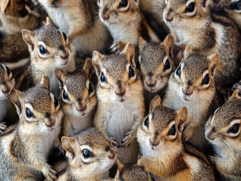 Streifenhörnchen Kuschelhaufen - CALVENDO Foto-Puzzle'