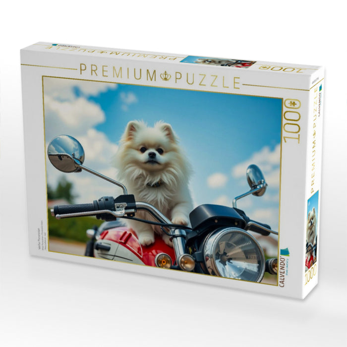 Weißer Pomeranian - CALVENDO Foto-Puzzle'