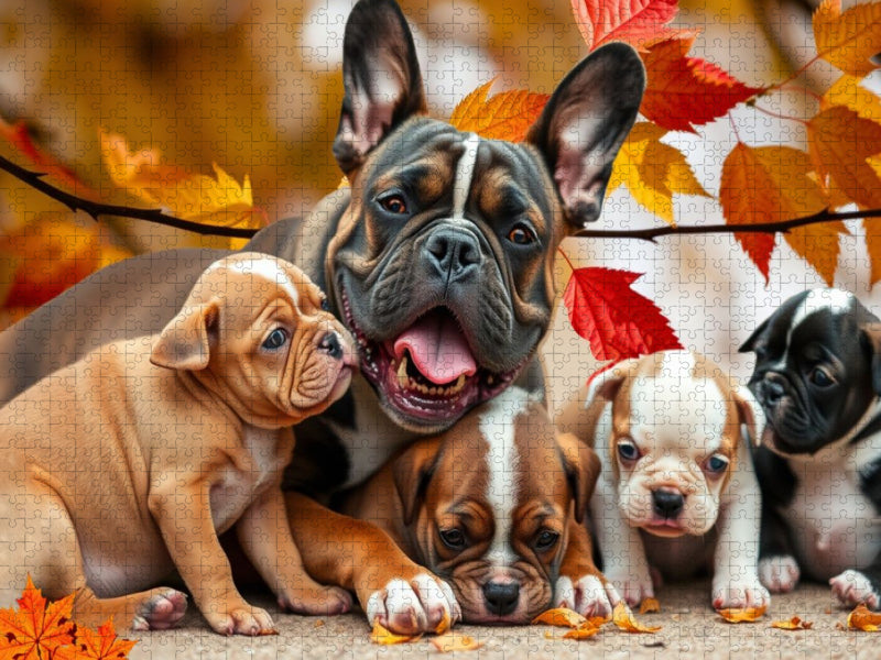 Frenchiefamilie - CALVENDO Foto-Puzzle'