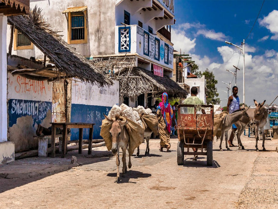 Geschäftiges Treiben auf der Hafen-Promenade - CALVENDO Foto-Puzzle'