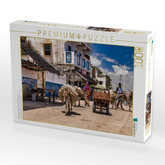 Geschäftiges Treiben auf der Hafen-Promenade - CALVENDO Foto-Puzzle'