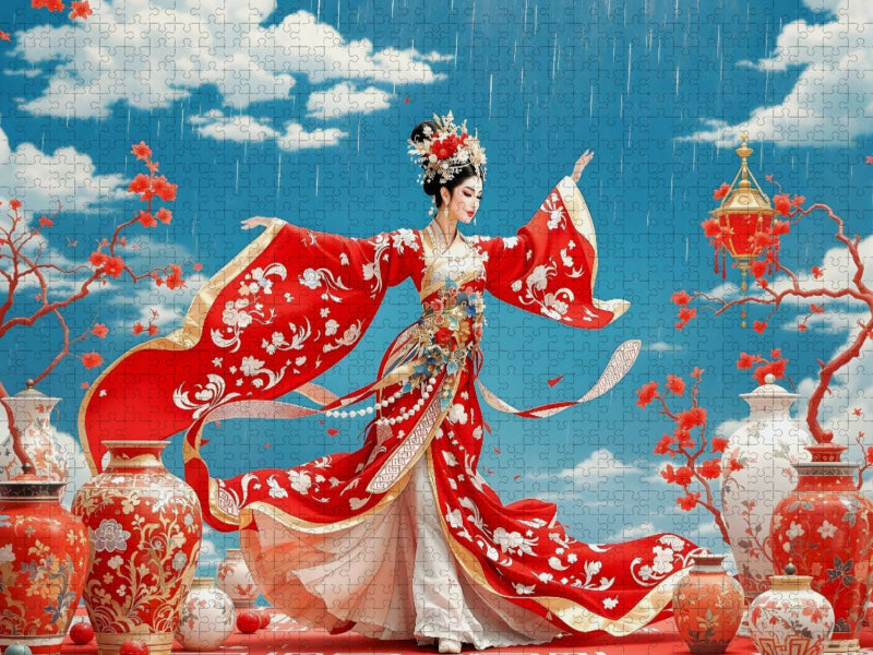 Rote Seidenpracht - CALVENDO Foto-Puzzle'