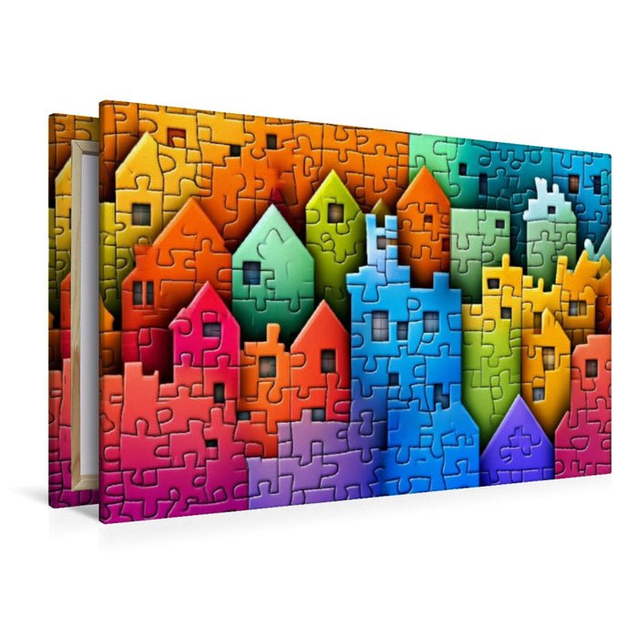 Premium Textil-Leinwand Stadt