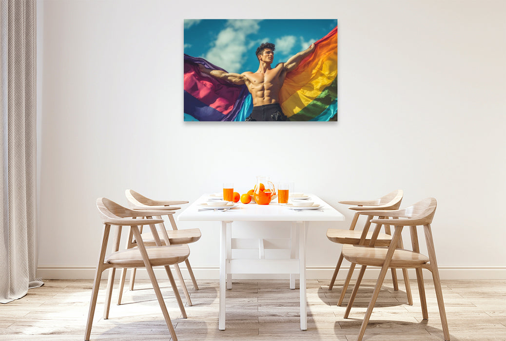 Premium Textil-Leinwand Unsere Farben sind laut, weil unsere Geschichte es war