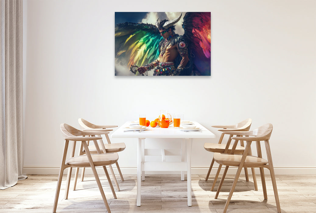 Premium Textil-Leinwand In jedem Regenbogen steckt eine Geschichte des Überlebens