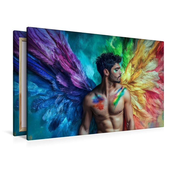 Premium Textil-Leinwand Unsere Liebe braucht keine Erlaubnis – nur Mut