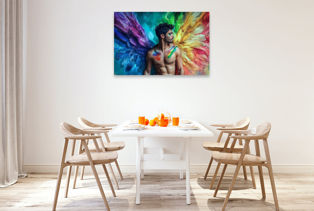 Premium Textil-Leinwand Unsere Liebe braucht keine Erlaubnis – nur Mut