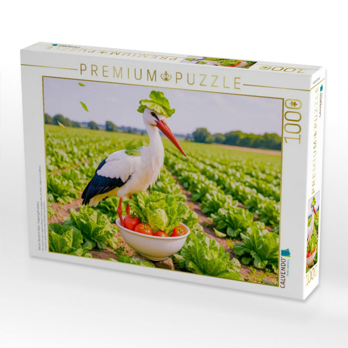 Wie ein Storch im Salat - Elegant geht anders - CALVENDO Foto-Puzzle'