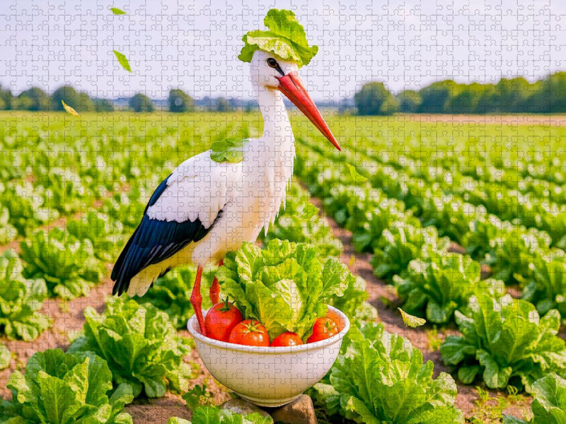Wie ein Storch im Salat - Elegant geht anders - CALVENDO Foto-Puzzle'