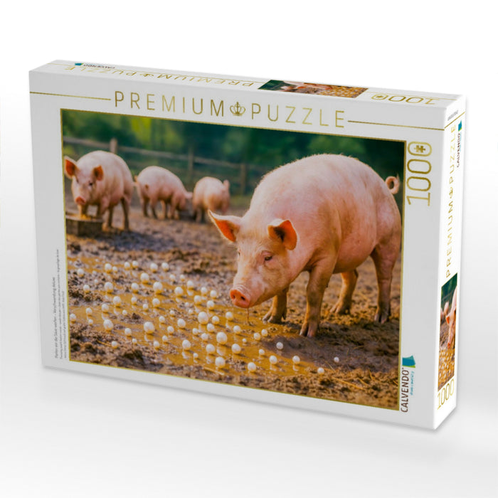 Perlen vor die Säue werfen - Verschwendung deluxe - CALVENDO Foto-Puzzle'