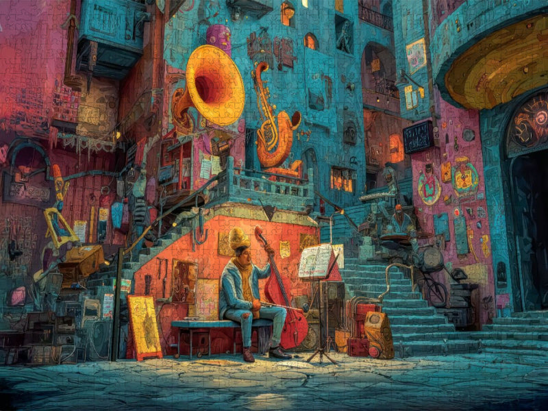 Bunte Stadt - CALVENDO Foto-Puzzle'