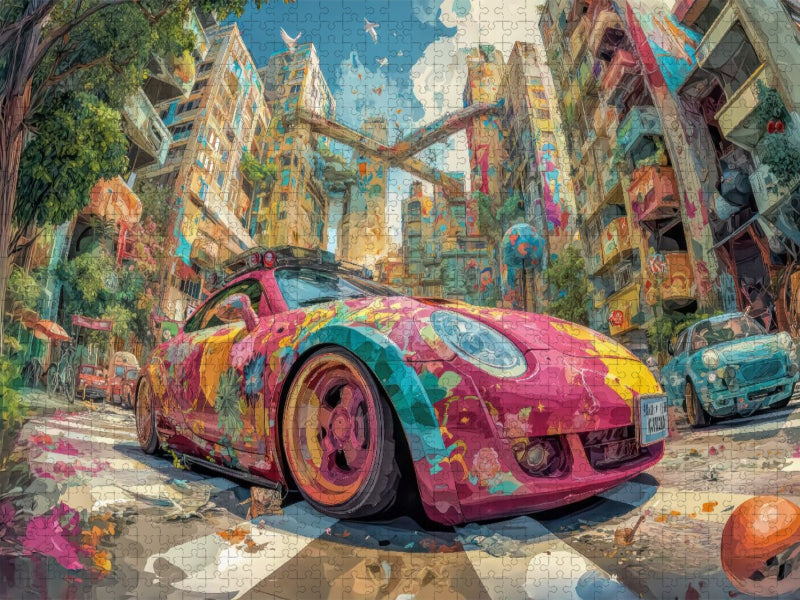 Bunte Stadt - CALVENDO Foto-Puzzle'