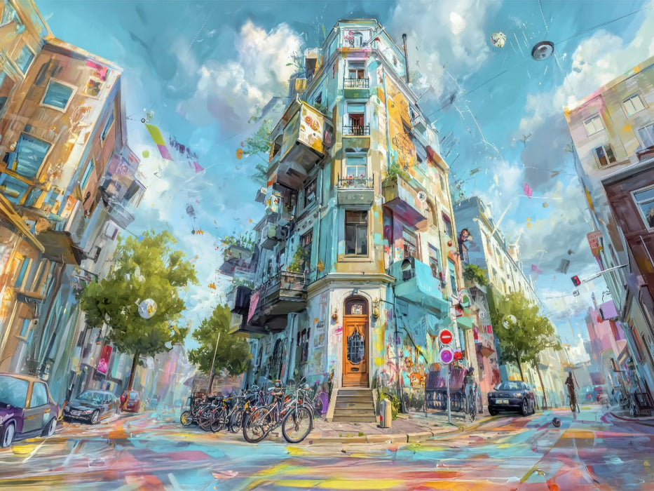 Bunte Stadt - CALVENDO Foto-Puzzle'